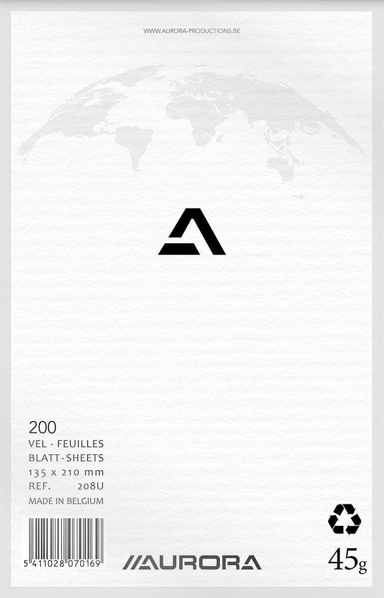 Aurora 5411028070169 Aurora - Kladblok 135x210mm blanco 200 vel 45gr-0