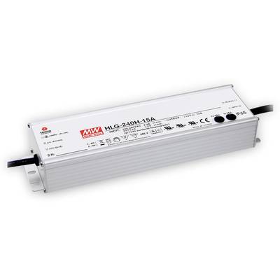 Mean Well HLG-240H-12A LED-driver, LED-transformator  Constante spanning, Constante stroomsterkte 192 W 16 A 12 V/DC PFC