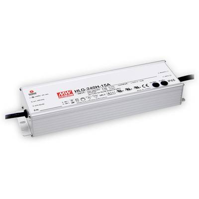 Mean Well HLG-240H-24A LED-driver, LED-transformator  Constante spanning, Constante stroomsterkte 240 W 10 A 24 V/DC PFC