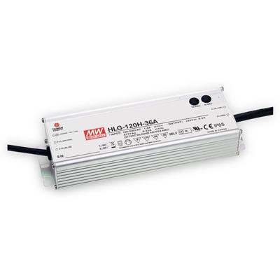 Mean Well HLG-120H-36A LED-driver, LED-transformator  Constante spanning, Constante stroomsterkte 122 W 3.4 A 36 V/DC PF
