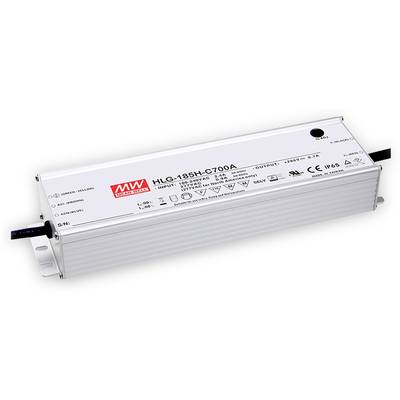 Mean Well HLG-185H-C1050A LED-driver, LED-transformator  Constante stroomsterkte 199 W 1.05 A 95 - 190 V/DC PFC-schakeli