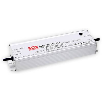 Mean Well HLG-185H-C700A LED-driver, LED-transformator  Constante stroomsterkte 200 W 0.7 A 143 - 286 V/DC PFC-schakelin