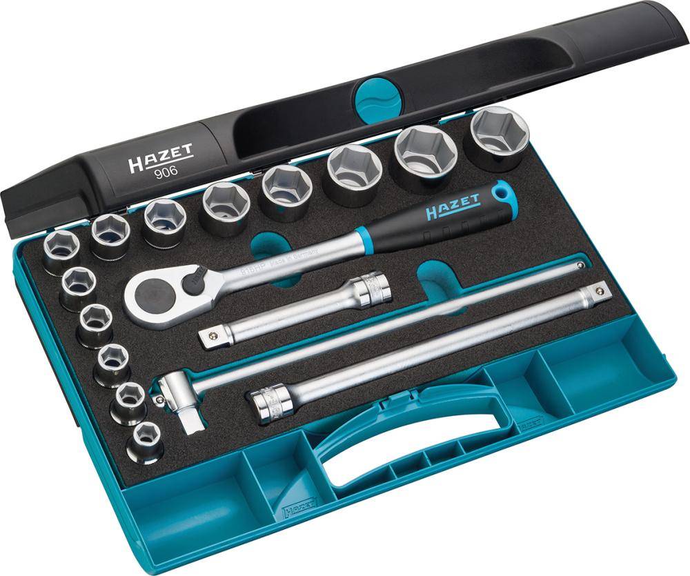 Dopsleutelset 1/2" 906 17-delig HAZET