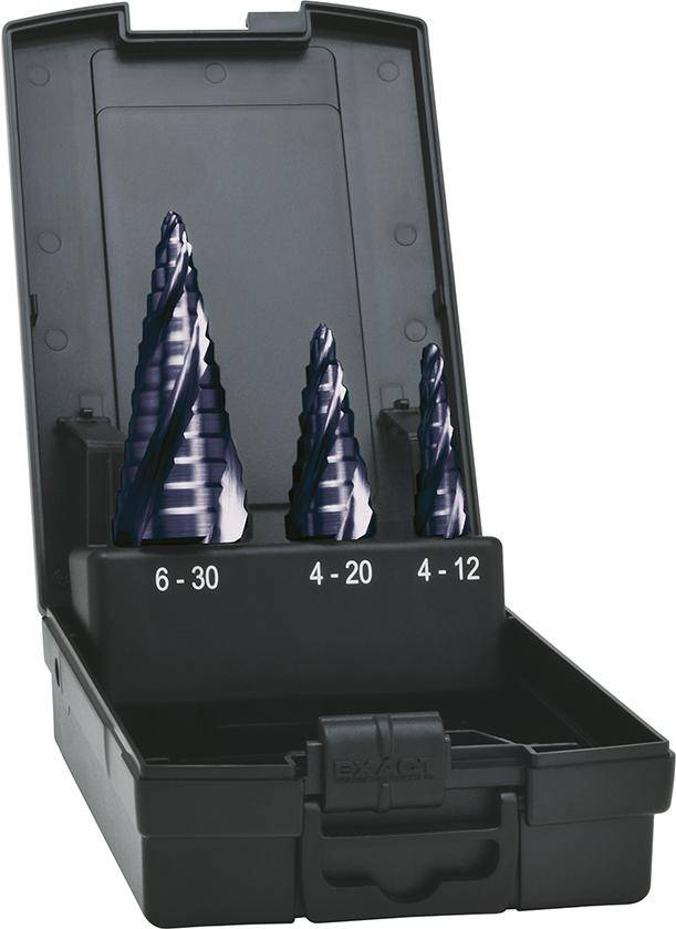 Getr.boor HSS TiAlN set 4-voudige spiraalgroef 4-30 mm EXACT-0