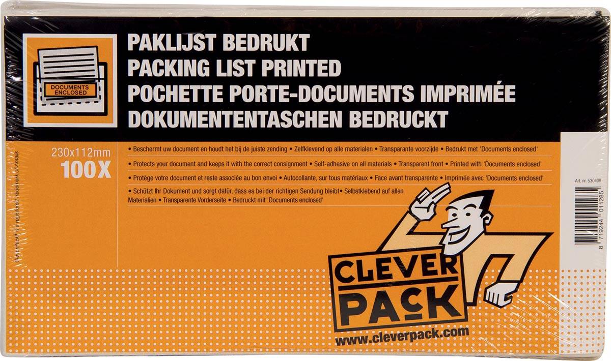 Paklijstenvelop CleverPack zelfklevend bedrukt 230x110mm pak à 100 stuks-1