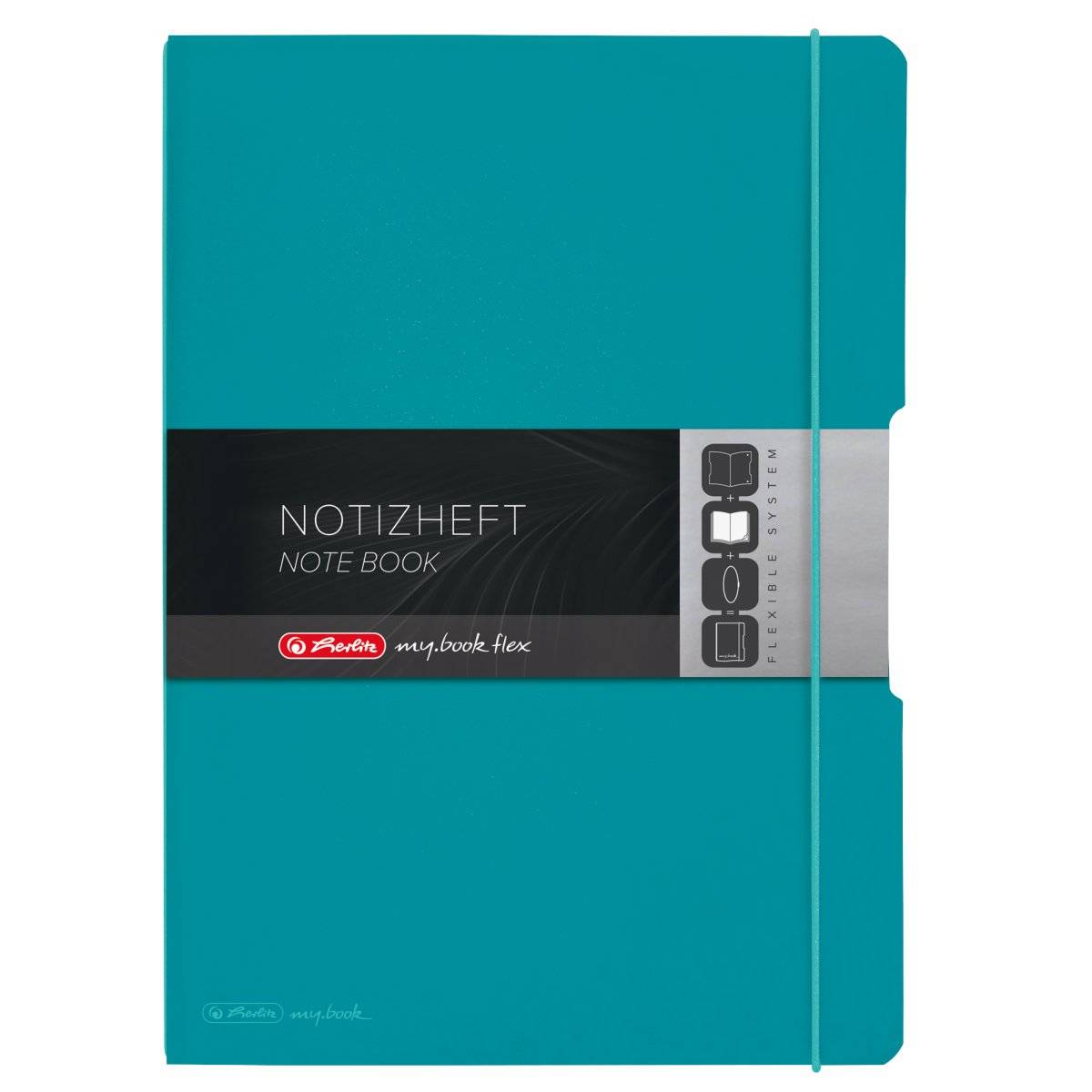 Herlitz notitieboek my.book flex A4 PP 2x 40 vellen. kar/lin turquoise-3