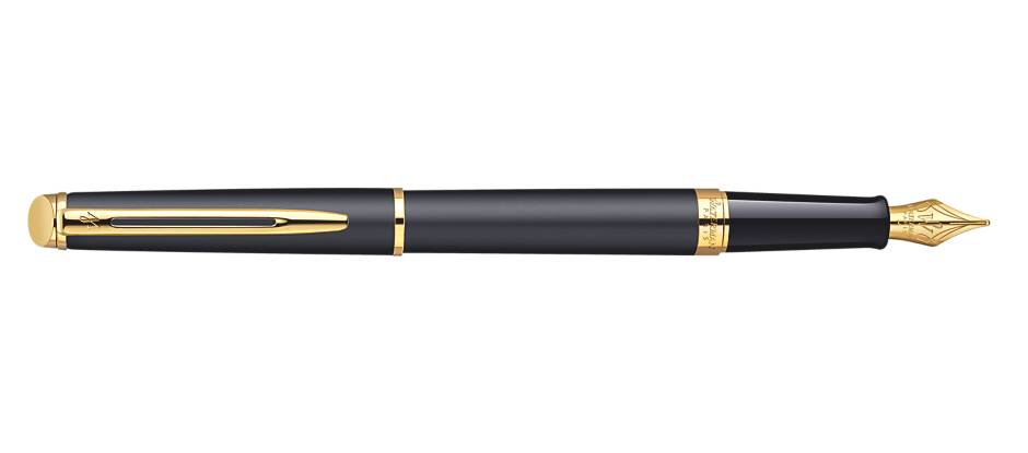 WATERMAN vulpen Hemisphere matzwart GC M blauwe geschenkdoos-2