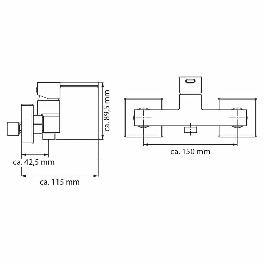 Eisl calvino mengkraan douche, chroom 90025607933489002560793348-4