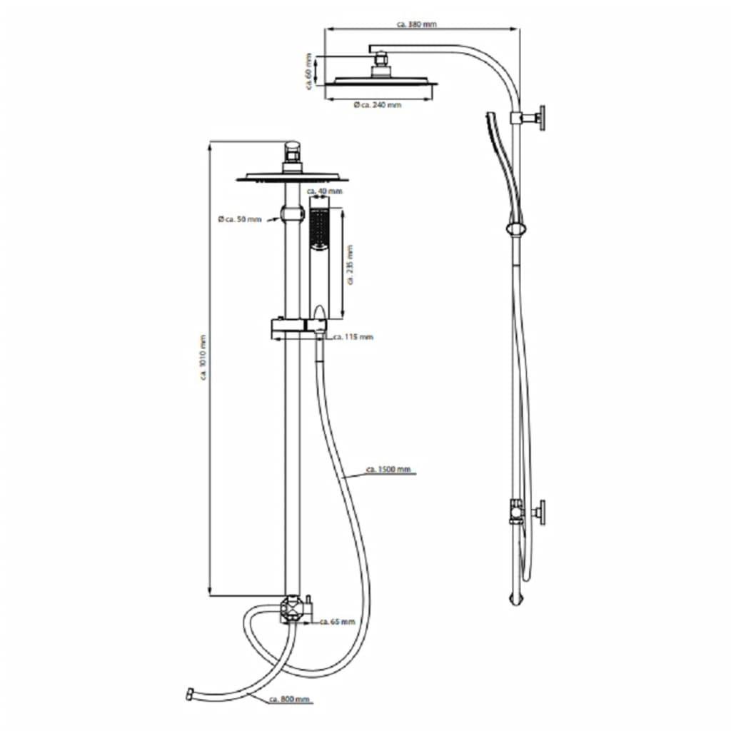 Eisl stiloval hoofddouche set - chroom 90025607891129002560789112-4