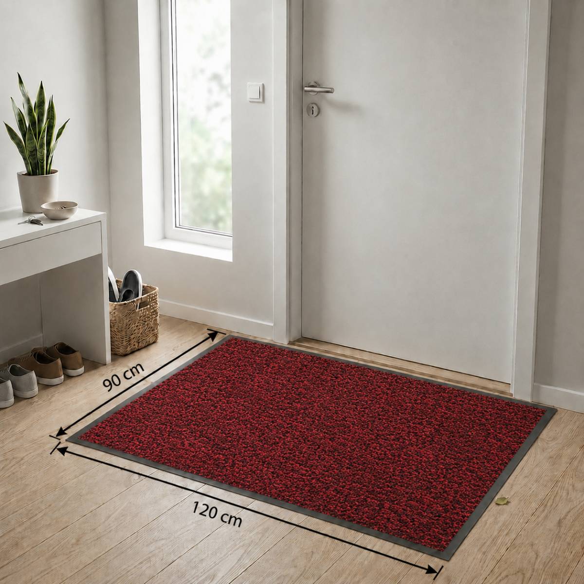 Schoonloopmat Rood - Mars - 90 x 120 cm-1