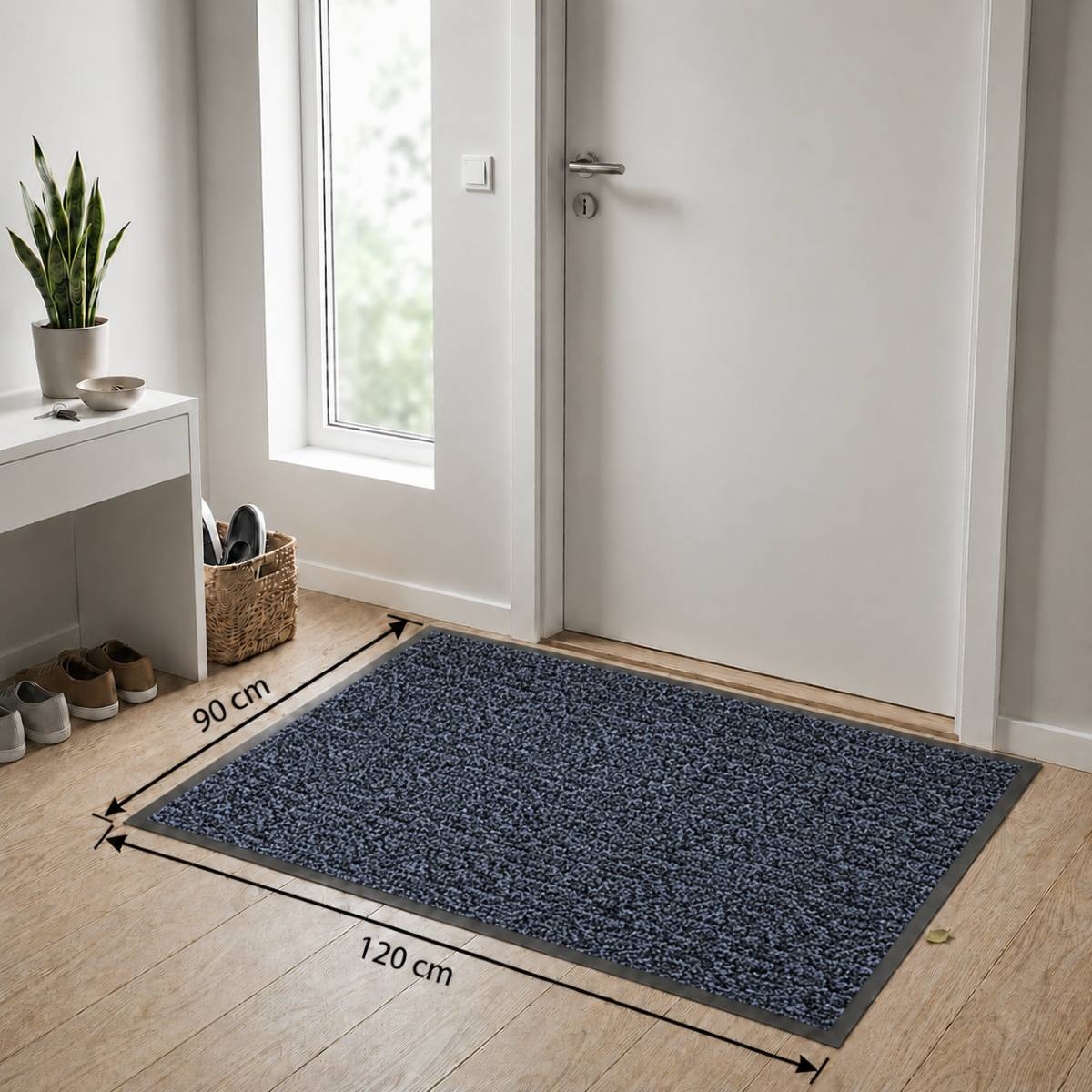 Schoonloopmat Blauw - Mars - 90 x 120 cm-1