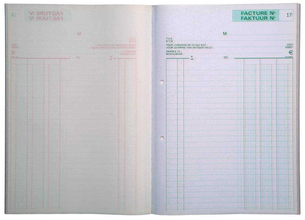 Exacompta 3130630532842 Exacompta - factuurboek, ft 29,7x21 cm, tweetalig, dupli (50 x 2 vel)-1
