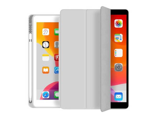 eSTUFF Pencil case - Bildschirmschutz für Tablet - Polyurethan-Kunstleder, Thermoplastisches Polyurethan (TPU) - Grau -