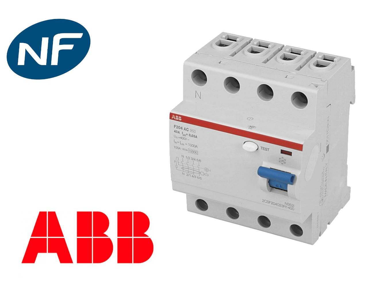 ABB 2CSF204123R1400 F204 A-40/0,03-L Aardlekschakelaar A 4-polig 40 A 0.03 A 400 V-1