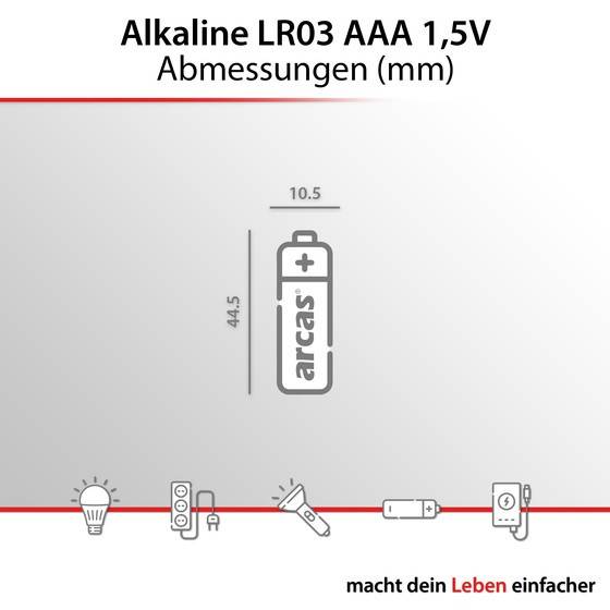 Sparpack 32+4vrij Arcas Alkaline LR03 Micro AAA 1.5V-4