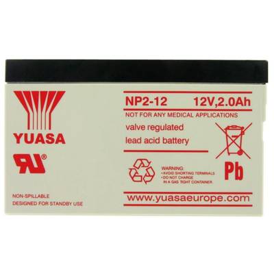 YUASA NP2-12 accukabel PB 12 volt 2000mAh, niet langer beschikbaar, maar we leveren een identieke batterij