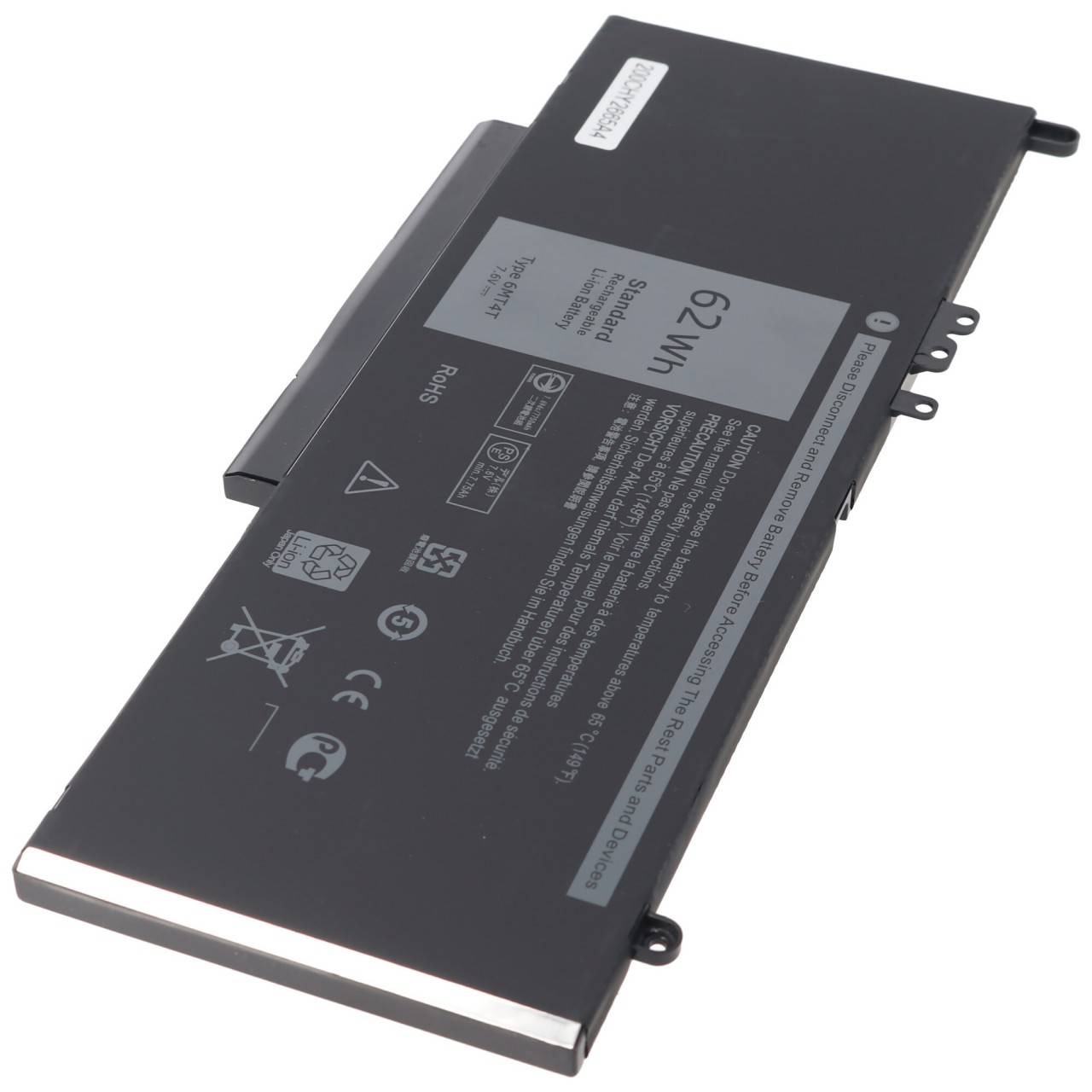 Accu geschikt voor Dell Latitude E5470, E5570, Li-Polymer, 7.4V, 8155mAh, 62.0Wh, ingebouwd, zonder gereedschap-1
