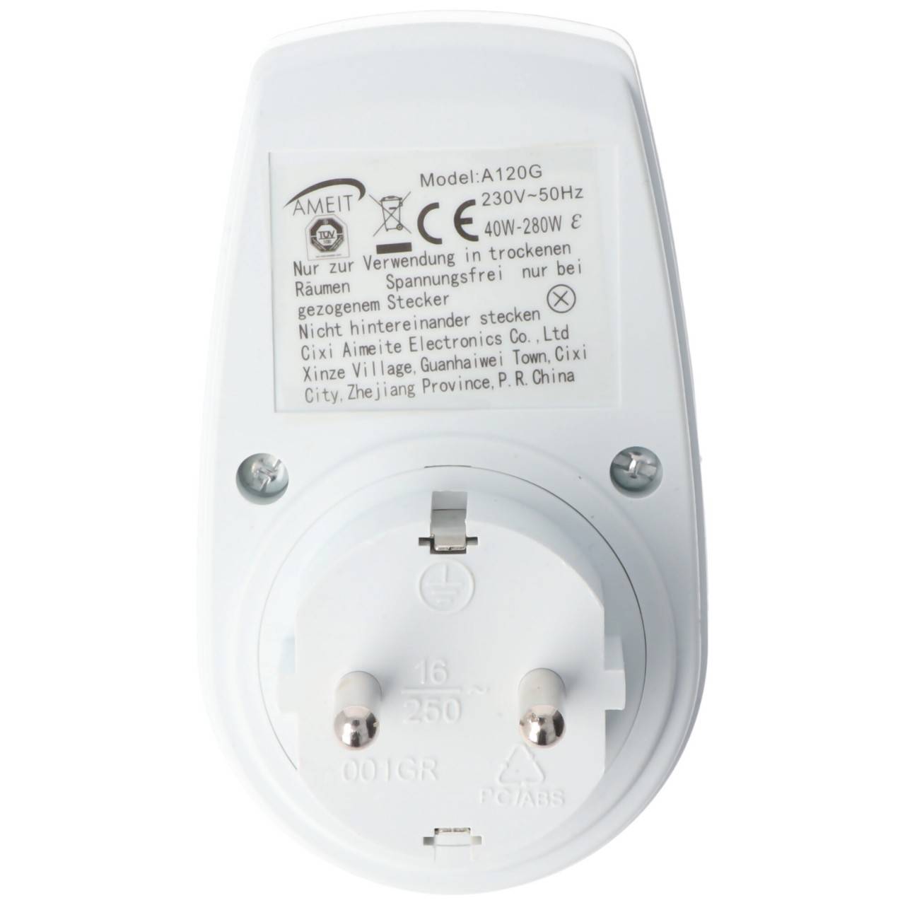 Tussenschakelaar 1x beveiligingscontact wit met dimmer-4