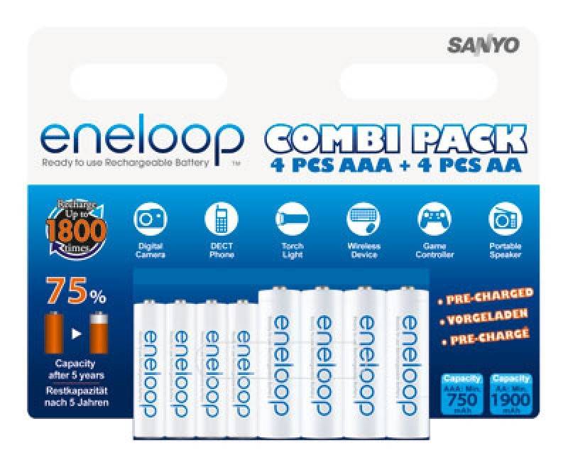 Sanyo Eneloop combipakket incl. 4x mignon en 4x micro in een blister-3