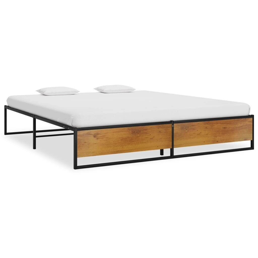 vidaXL - Bedframe - metaal - zwart - 200x200 - cm-0
