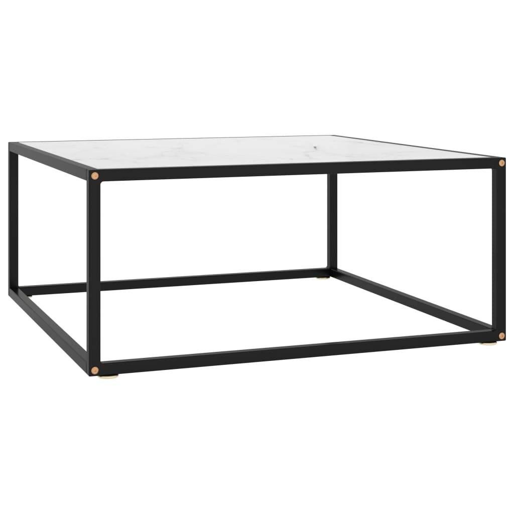 vidaXL - Salontafel - met - wit - marmerglas - 80x80x35 - cm - zwart-5