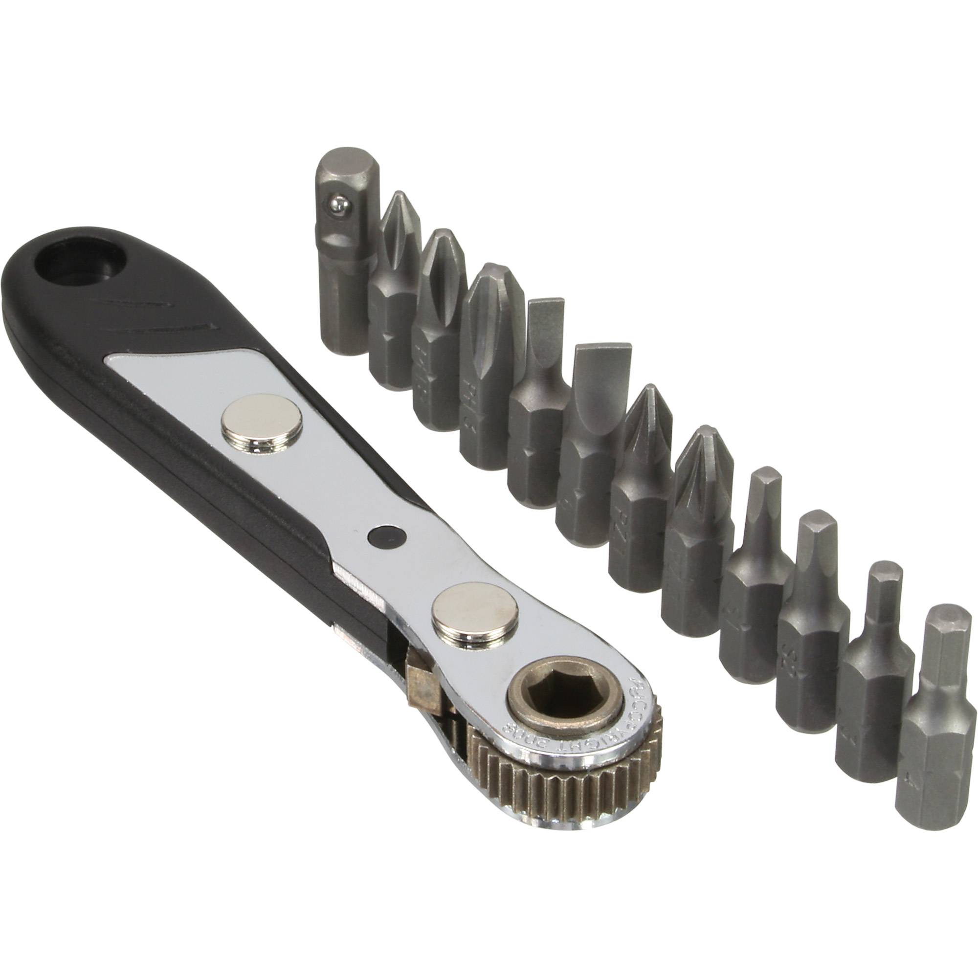 InLine® Pocket Tool Set with Mini Ratchet Wrench + Bit Set 12pcs.-0