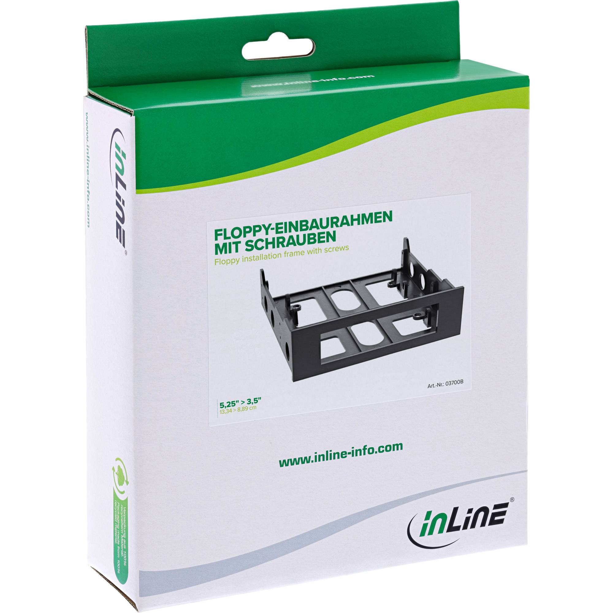 InLine® Floppy montageframe met schroeven, zwart-0
