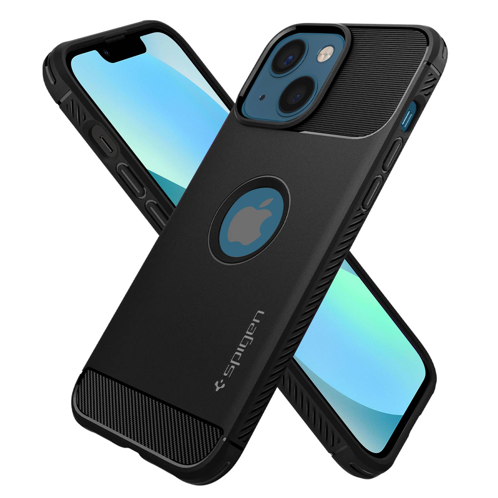 Spigen Rugged Armor Backcover Apple iPhone 13 - Zwart-1