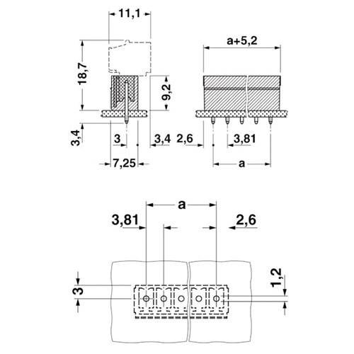 Phoenix 1803484 8 polige MCV 1,5/8-G-3,81 PCB wire to board chassisdeel met 3,81 mm raster-1
