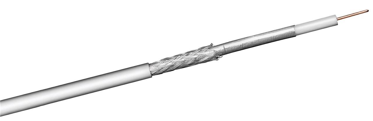 100 dB coaxkabel op rol voor binnen (CCS) / wit - 25 meter