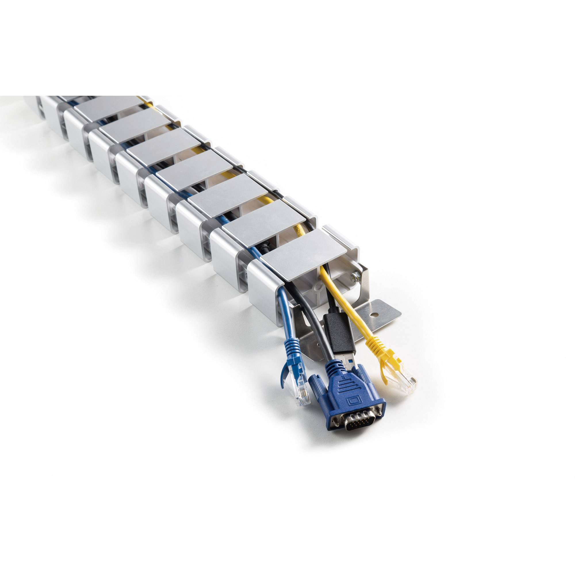 InLine® Flexibele kabelgoot voor in hoogte verstelbare tafels, grijs-3