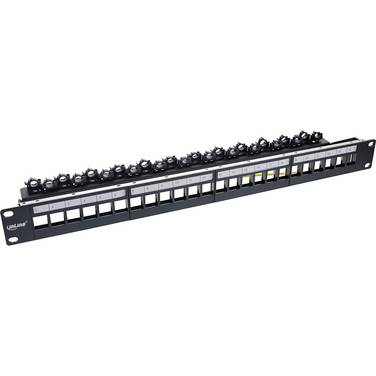 InLine® Keystone patchpaneel 24-poorts, 19", 1U, zwart, RAL 9005
