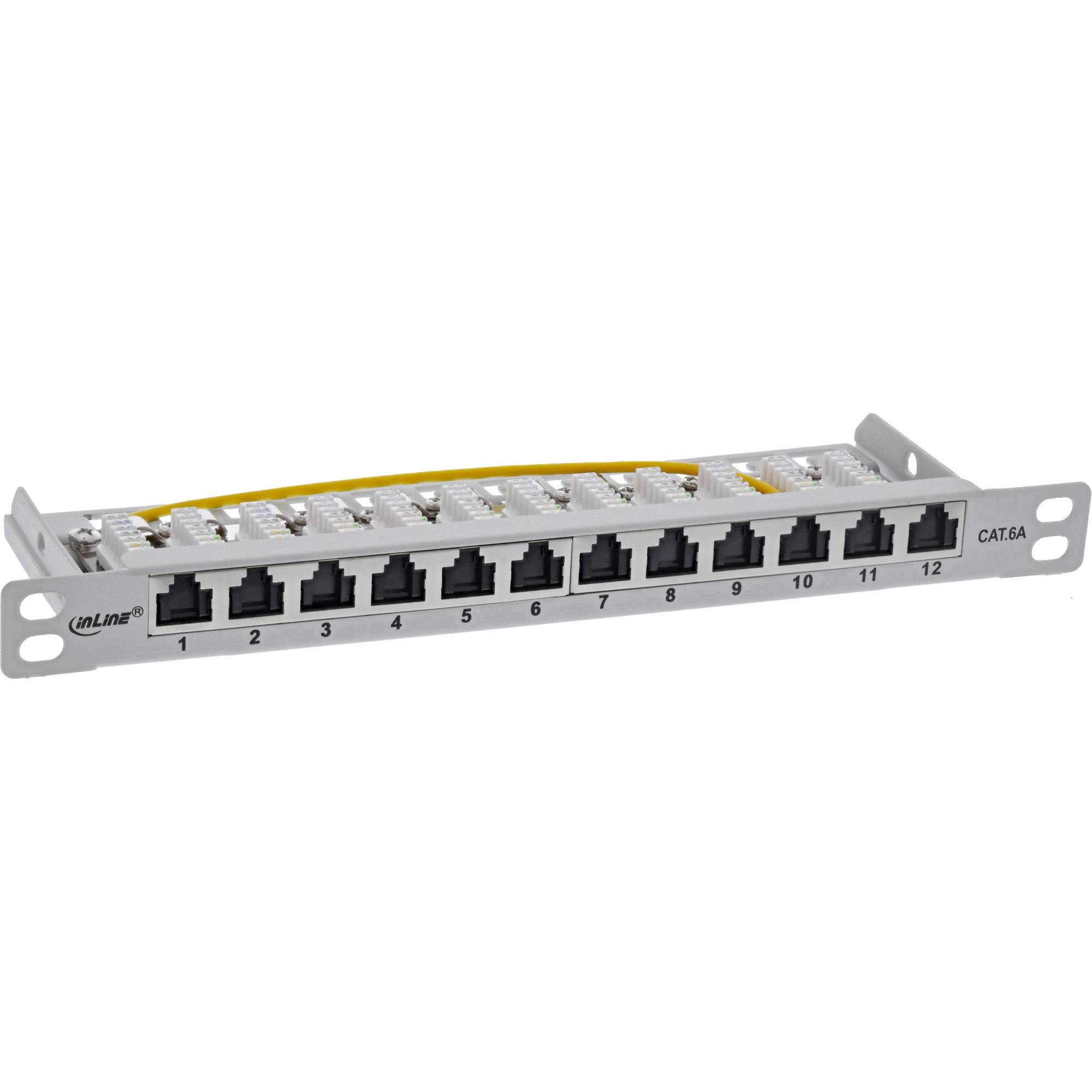 InLine® 10" patchpaneel Cat.6A 0,5U 12-voudig, lichtgrijs,RAL7035,met stofbesch.-2