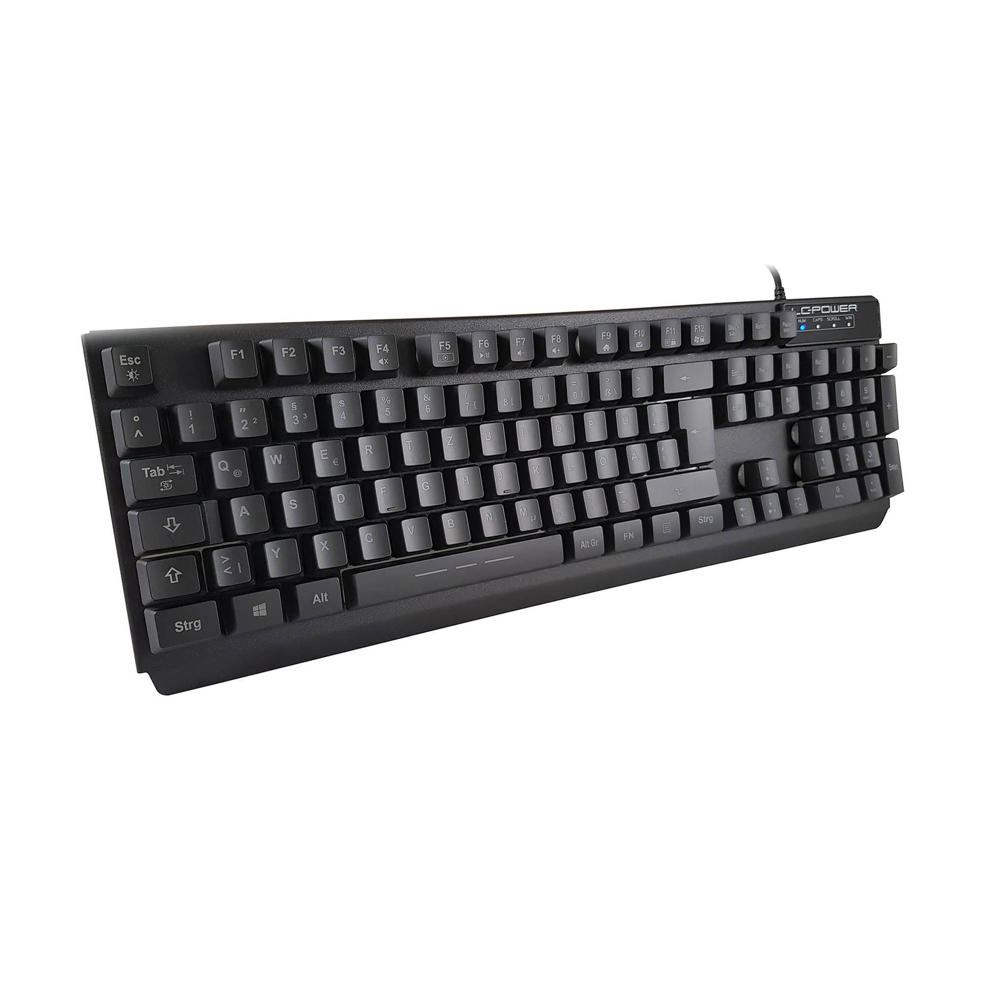 LC Power LC-KEY-4B-LED Verlicht Toetsenbord - USB - Duits - Zwart-1