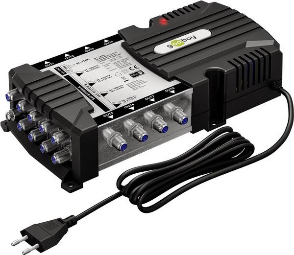 GOOBAY GOOBAY-64880 Multiswitch; zilver,grijs; 950Hz÷2,15GHz; Ing: F aansluiting x9 - 1 stuk