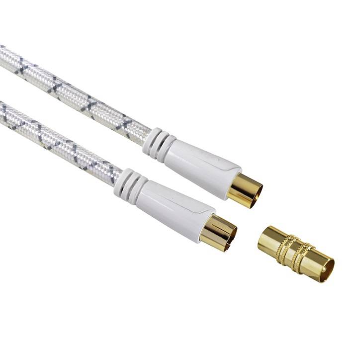 Vivanco Antenne Aansluitkabel [1x Antennestekker 75 Ω - 1x Antennebus 75 Ω] 10.00 m Vergulde steekcontacten, Viervoudig -3