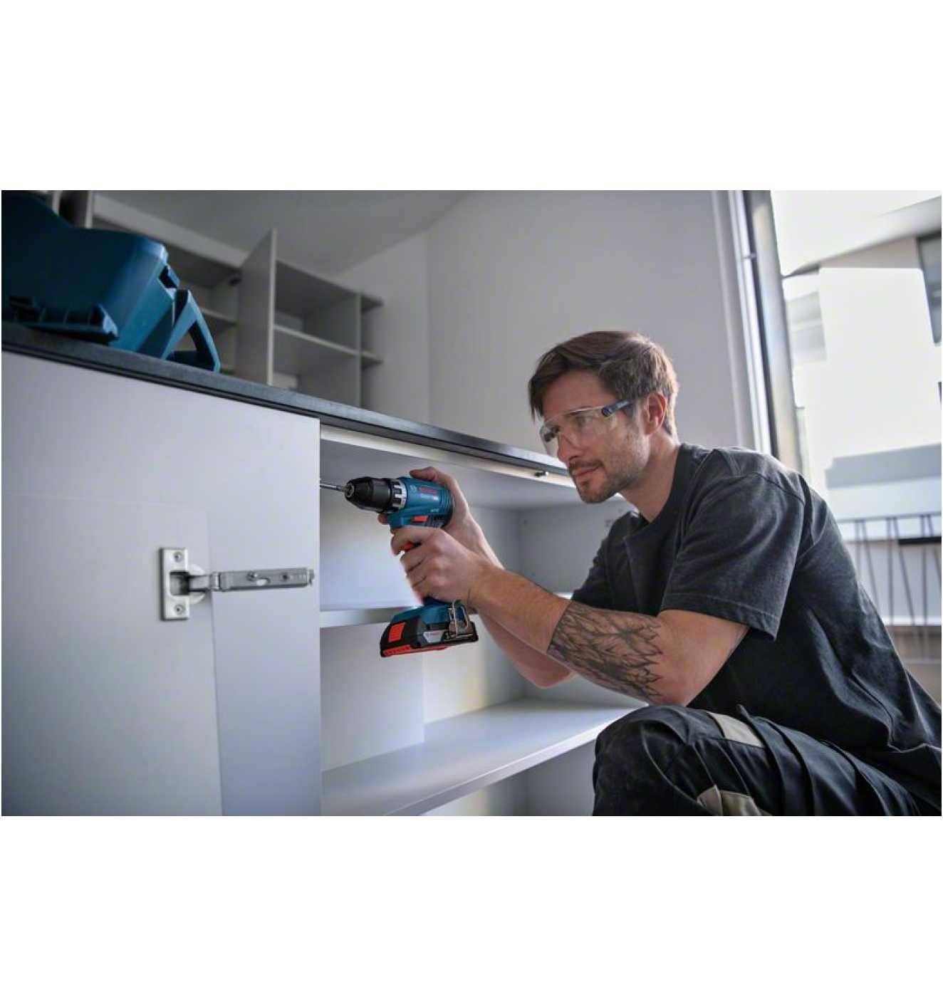 Bosch GSR 18V-45 Accu schroefboormachine + 2x 2,0 Ah L-Case - 06019K3202-3