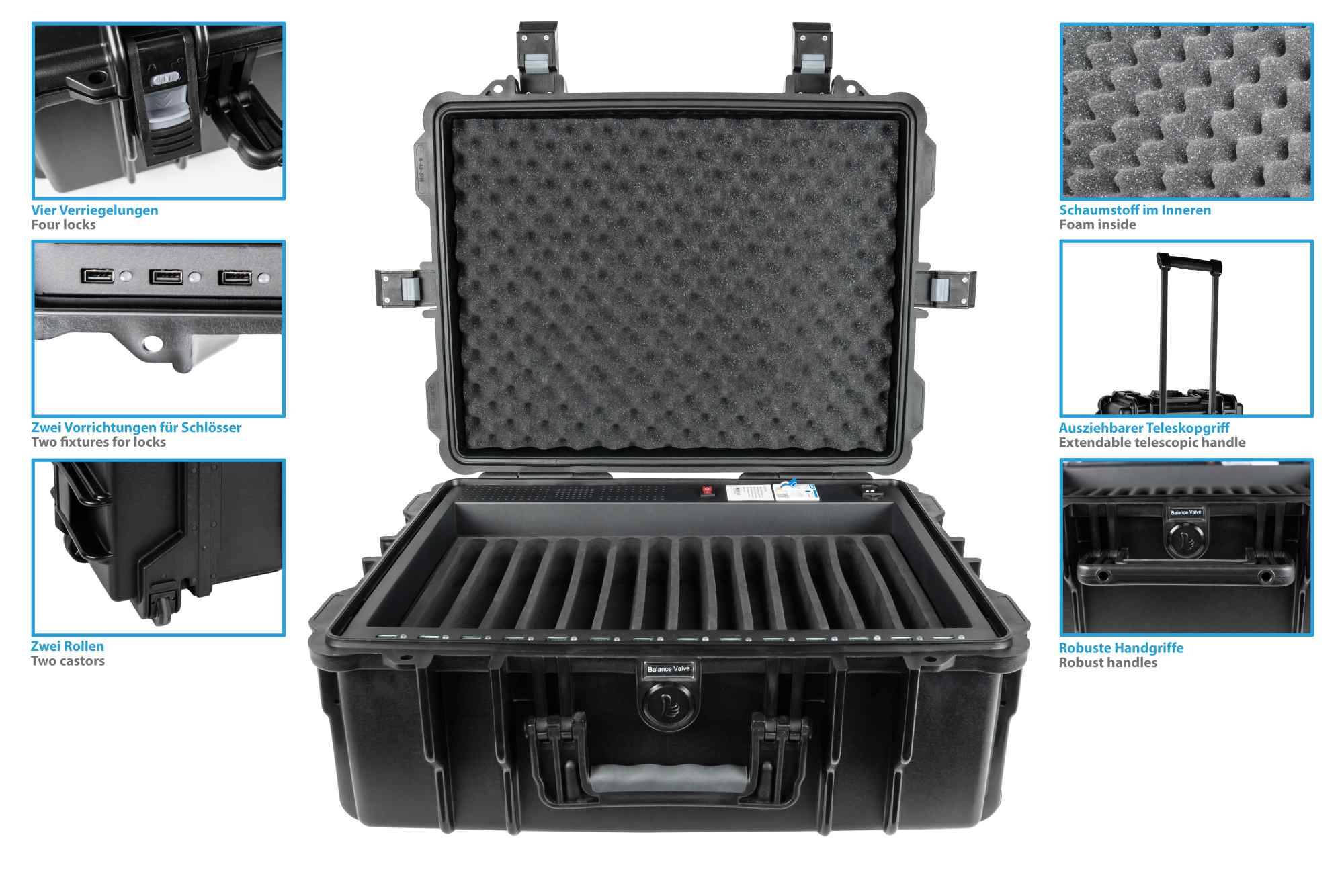 Good Connections tablet oplaadwagen 14 apparaten zwart-5