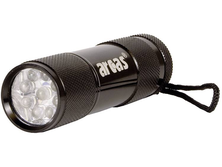 Aluminium 9 LED LED Mini zaklamp Werkt op batterijen 65 g Zwart