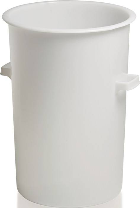 Kunststof container rond 110 l HD-PE wit D515xH733 mm met uitwendige greep CRAEM