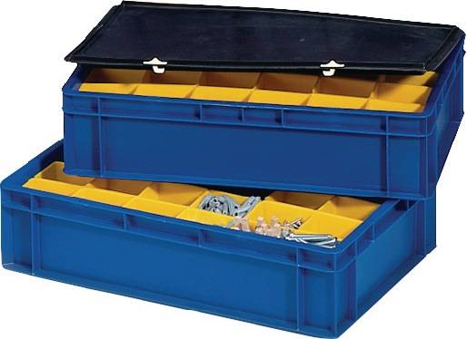 Deksel L400xB300mm zwart PP passend voor transport-stapelkratten 4st./doos LA-KA