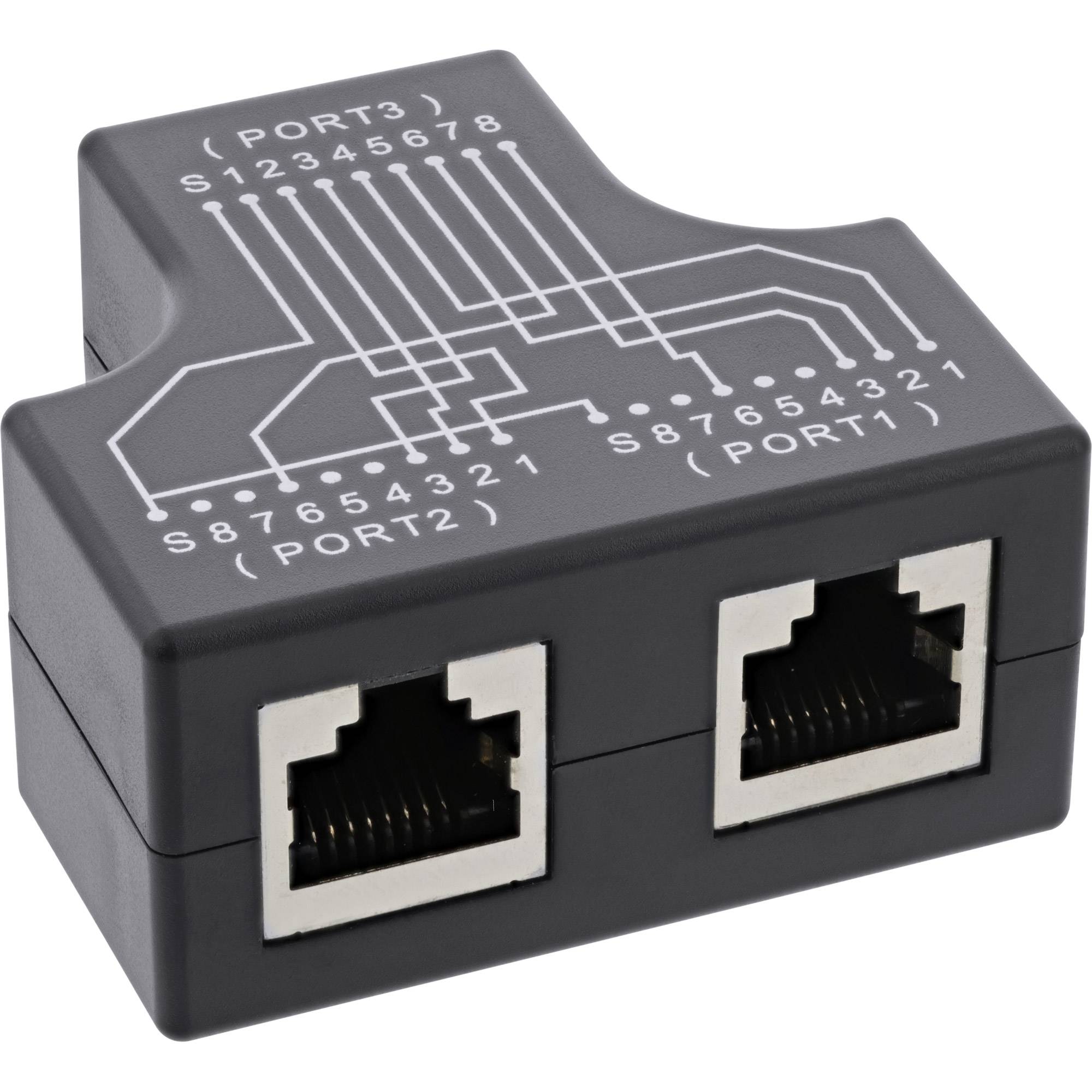 InLine® Cat.5e STP T-adapter (poortverdubbelaar),RJ45 female naar 2x RJ45 female-0
