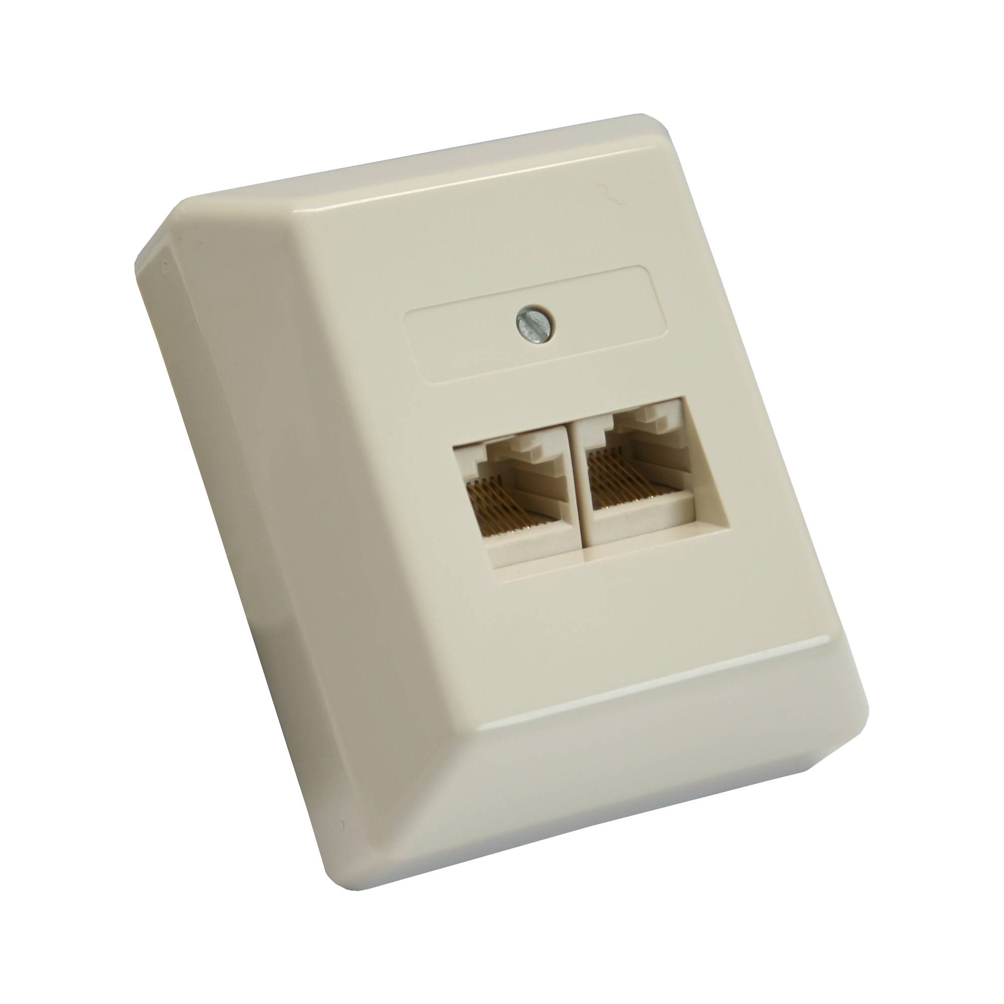 InLine® ISDN wandcontactdoos 2x RJ45 socket, oppervlaktemontage, schroefconnector 2x 8-voudig-0