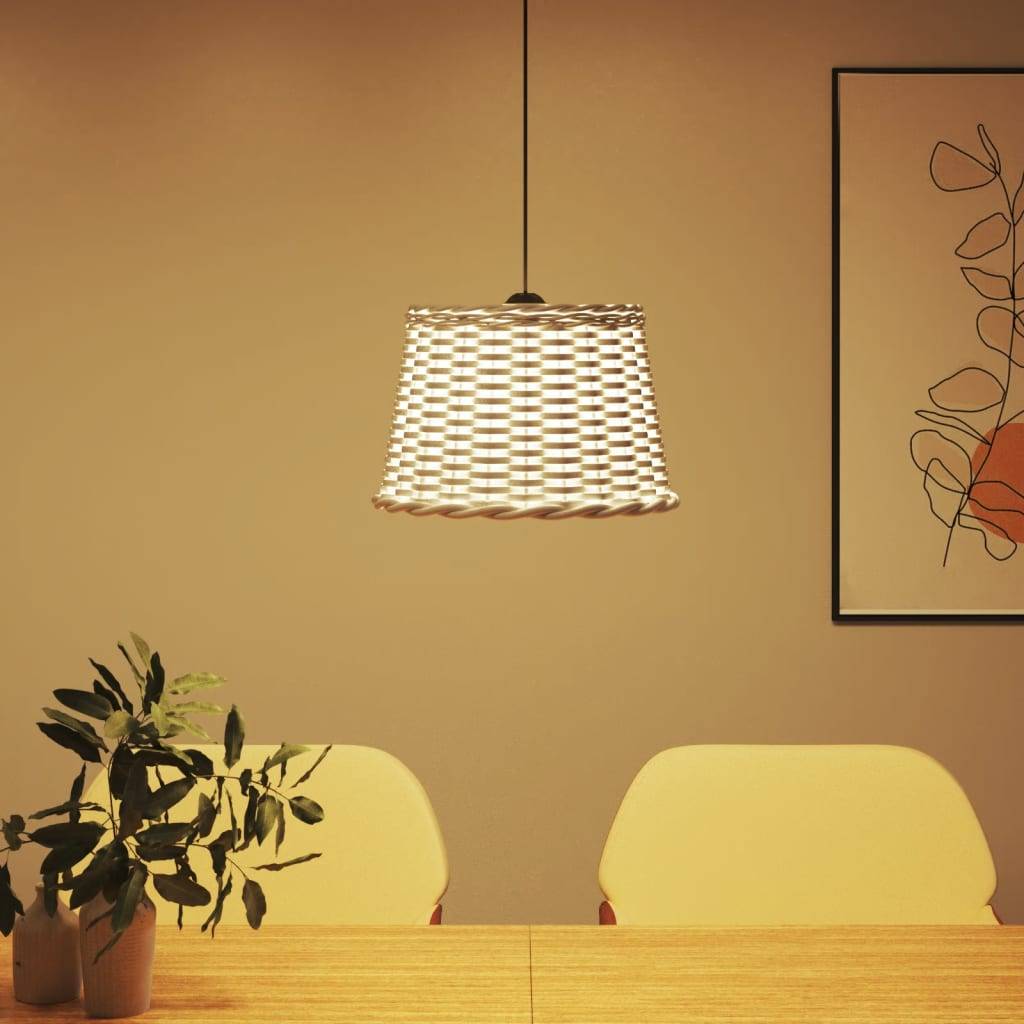 vidaXL - Plafondlampenkap - Ø40x26 - cm - wicker - wit-2
