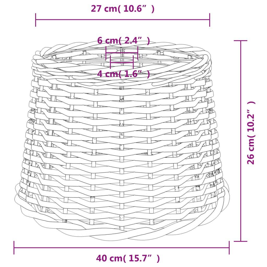 vidaXL - Plafondlampenkap - Ø40x26 - cm - wicker - wit-4
