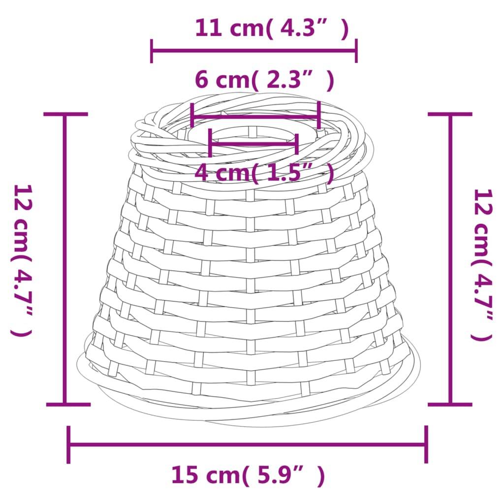 Vidaxl plafondlampenkap ø15x12 cm wicker wit 87208458033778720845803377-4