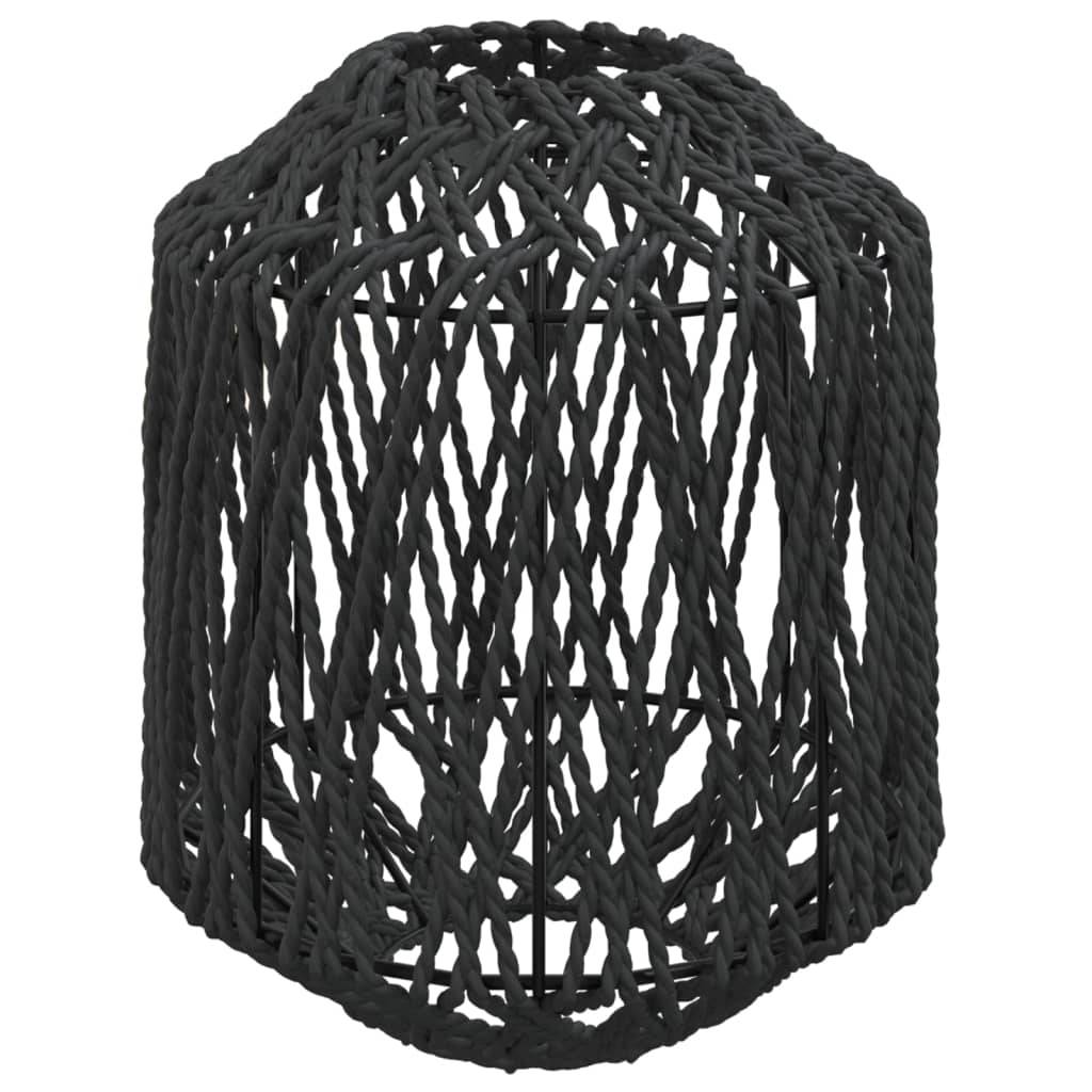vidaXL - Lampenkap - Ø23x28 - cm - ijzer - en - papier - zwart-0