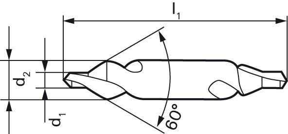 Centreerboor DIN333 HSSCo5 vorm A 5,0mm TiAlN FORMAT-1