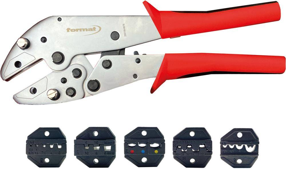 Set krimpgereedschap m. verwisselb. elementen 5-delig FORMAT-2