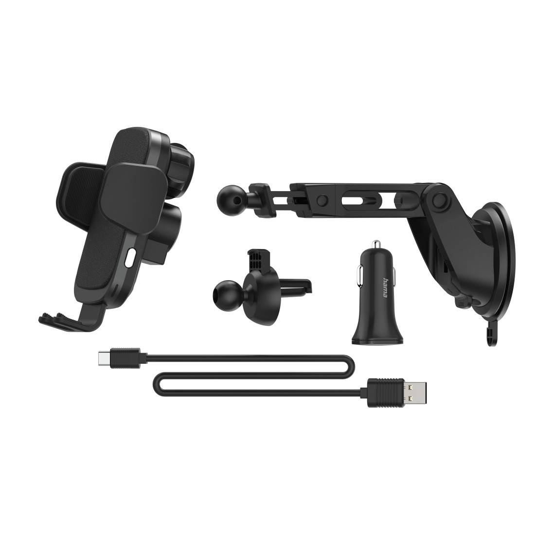Hama FC10 Motion - Auto - Zigarettenanzünder - Kabelloses Aufladen - 1 m - Schwarz - Metallisch (00201678)-1